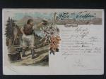 Pozdrav z Opavy, litografie prošlá 1897