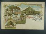 Košťálov (Kostial), bar. vícezáběrová litograf. pohl., prošlá 1900