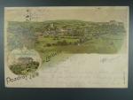 Letovice, bar. vícezáběrová litograf. pohl., prošlá 1900
