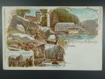 České Švýcarsko, bar. vícezáběrová litograf. pohl., neprošlá