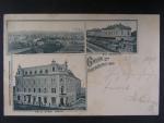 Bohumín okr. Karviná, hotel Garni, nádraží, prošlá 1898