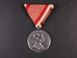 Medaile za statečnost I. třídy, Ag, na hraně značeno A, vydání 1914 - 1917