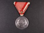 Medaile za statečnost I. třídy, Ag, na hraně značeno A, vydání 1914 - 1917