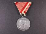 Medaile za statečnost I. třídy, Ag, původní vojenská stuha, vydání 1917 - 1918
