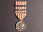 Pamětní medaile Za nezávislost a sjednocení Italie, na stuze štítky 1859, 1866 a 1870, značeno L.R.