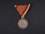 Medaile za statečnost II. třídy, Ag, původní vojenská stuha, vydání 1914 - 1917