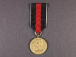 Pamětní medaile na 1. Oktober 1938, udělovací sáček a část pásky s razítkem