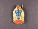 Odznak Za příkladnou práci SZPO, slovenská verze, upínání na dvě jehly 