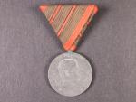 Medaile Za zranění z r. 1917 na stuze za dvě zranění, na hraně značka W&A a 1918