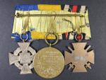 Spojka vyznamenání, Čestný kříž 1914-1918 pro frontové bojovníky, medaile ke stému výročí narození císaře Viléma I. 1897 a stříbrný služební kříž za 25 let služby