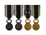 Medaile Za zásluhy společností pro vzájemnou pomoc ministerstva práce a sociální péče, stříbrná, Ag, a pozlacený bronz, celkem 2 ks.