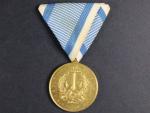 Medaile za námořní plavbu 1910/12, zlacený bronz, mimořádně vzácná medaile