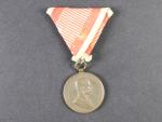 Bronzová medaile za statečnost, původní vojenská stuha, vydání 1914 - 1917