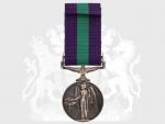 Medaile za všeobecnou službu 1918, se štítkem MALAYA, vydání 1939-1945, na hraně opis S/23145773 PTE. A.E.LONG R.A.S.C.