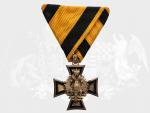 Vojenský služební kříž pro důstojníky II.tř. za 40/35 let služby, 3. vydání z let 1890 - 1918, pozlacený bronz, původní stuha