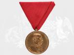 Vojenská jubilejní pam. medaile z r.1898, bronz, původní stuha, původní vzácná etue