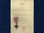 ČS válečný kříž 1939 s dekretem