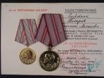 Medaile 40 let ozbrojených sil SSSR + dekret