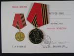 Medaile Žukova + dekret