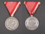 Stříbrná medaile za statečnost, 1. třídy 1914-1917 na hraně značka A