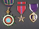 Purpurové srdce, Bronzová hvězda, pamětní medaile pro veterány z Arden, vše na jméno E. L. Pies