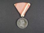 Bronzová medaile za statečnost, zinek, původní vojenská stuha, vydání 1914 - 1917