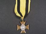 Vojenský služební kříž I.tř. za 25 let služby, vydání z let 1849 - 1867, novodobá stuha