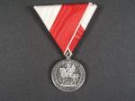 Pamětní veteránská medaile spolku vysloužilých vojínů pro Židenice a okolí z r. 1909, Ag, uděleno zakládajícímu členu T. Dančákovi, zakl. členů 38