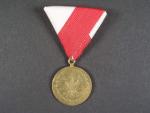 Pamětní veteránská medaile na památku 25. letého trvání spolku voj. vysloužilců v Blansku 1897, novodobá stuha