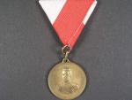 Pamětní veteránská medaile na svěcení praporu voj. vysloužilců v Lískovci u Brna 1899, novodobá stuha