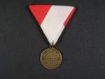 Pamětní veteránská medaile na svěcení praporu voj. veteránského spolku Popice 1891 , novodobá stuha