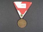 Pamětní veteránská medaile na svěcení praporu voj. veteránského spolku Popice 1891 , novodobá stuha