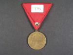 Pamětní veteránská medaile na císařské manévry konané u Těšína 1906, novodobá stuha