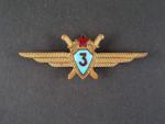 Odznak třídního specialisty letectva 1954-68. Pilot 3tř. světlemodrý smalt č.1899