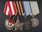 Spojka vyznamenání, Řád rudého praporu č.227007, Řád slávy č. 312876, Medaile za odvahu č. 1225331, Medaile za bojové zásluhy č.1064607