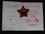 Odznak I. a II.partizan. brigada M.R.S + dekret