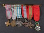 Spojka miniatur, Řád čestné legie, Válečný kříž 1939-1945, Válečný kříž za operace na vnějších bojištích, pamětní koloniální medaile, pamětní medaile na 1939 - 1945, kříž bojovníků.
