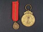 Pamětní medaile Leopolda II. 1865-1905 + miniatura