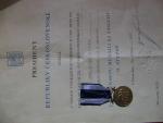 Československá vojenská medaile „za zásluhy“ bronzová + dekret