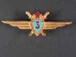 Odznak třídního specialisty letectva 1954-68. Pilot 3tř. světlemodrý smalt č.1171