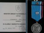Medaile za službu v mírových misích II. st. + průkaz