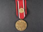 Medaile červeného kříže 3. třídy, zlacený bronz + miniatura