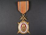Diplomový odznak krále Karla IV. - důstoj. stupeň - 1.třída s mečíkovým závěsem, I.vydání 1934 - 1938