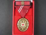 Bronzová medaile za zásluhy o červený kříž + etue