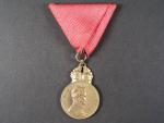 Vojenská záslužná medaile - SIGNUM LAUDIS bronzová Karel I., původní civilní stuha