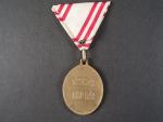 Bronzová čestná medaile za zásluhy o červený kříž, původní stuha