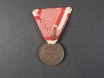 Bronzová medaile za statečnost, původní vojenská stuha, vydání 1917 - 1918