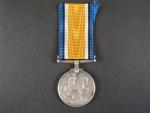 Pamětní medaile na I. sv. válku na hraně opis R-4601 PTE. G. F. STEVENS. K. R. RIF. C.