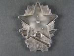 Odznak vojenské technické akademie 1954 č. 158, punc Ag, poškozený smalt v horním cípu hvězdy