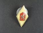 Odznak Vojenské akademie od r. 1960, punc Ag., výroba MK